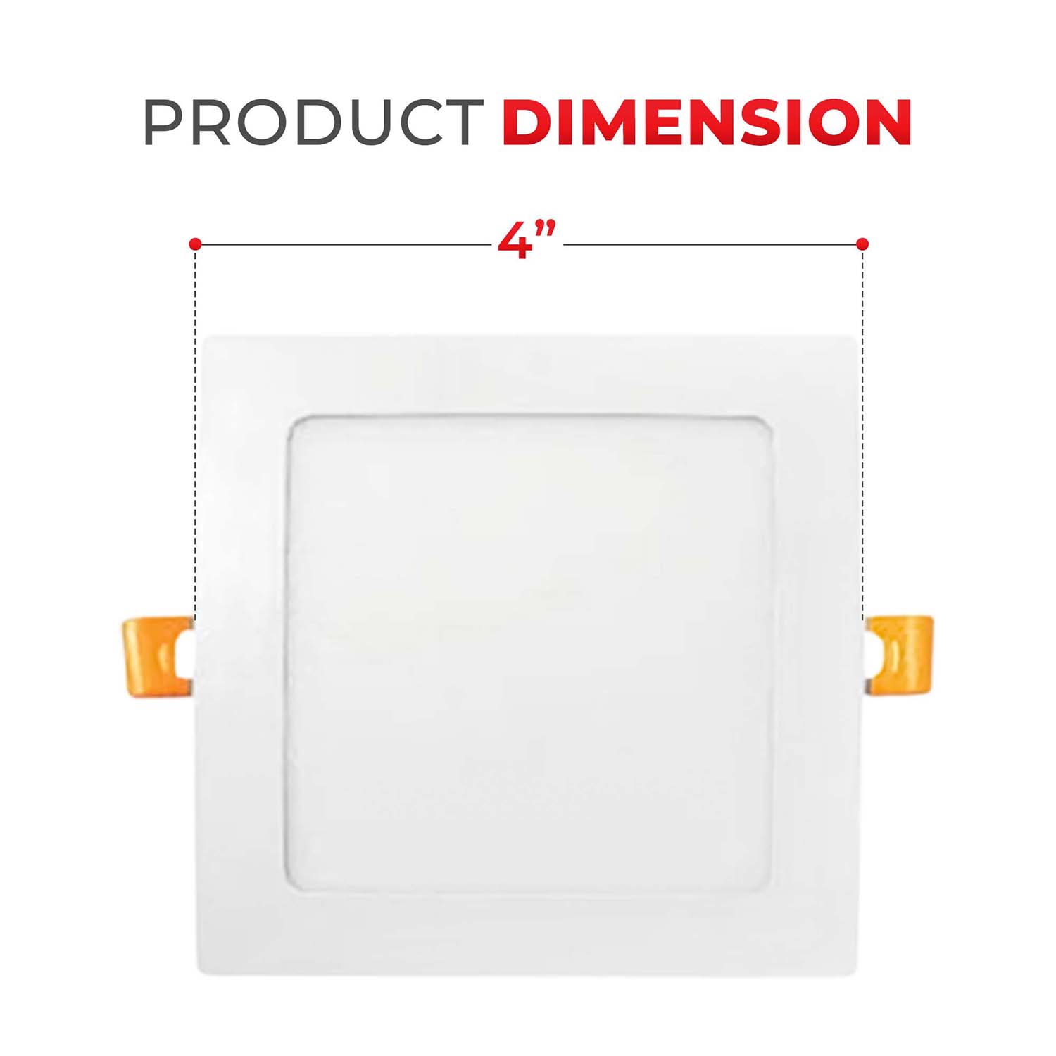 4" 12W LED Square Slim Panel 100-277V, 960 Lumens, 5CCT Selectable, Triac & 0-10V Dimmable, ETL Certified