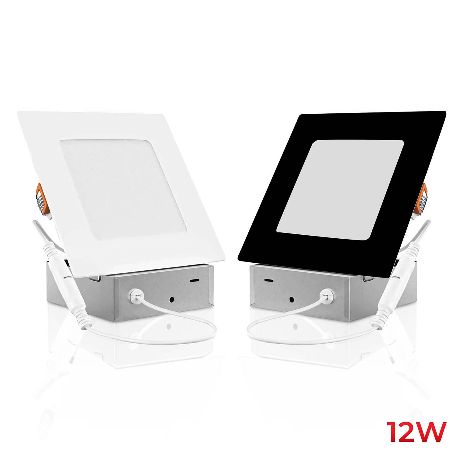 4" 12W LED Square Slim Panel 100-277V, 960 Lumens, 5CCT Selectable, Triac & 0-10V Dimmable, ETL Certified
