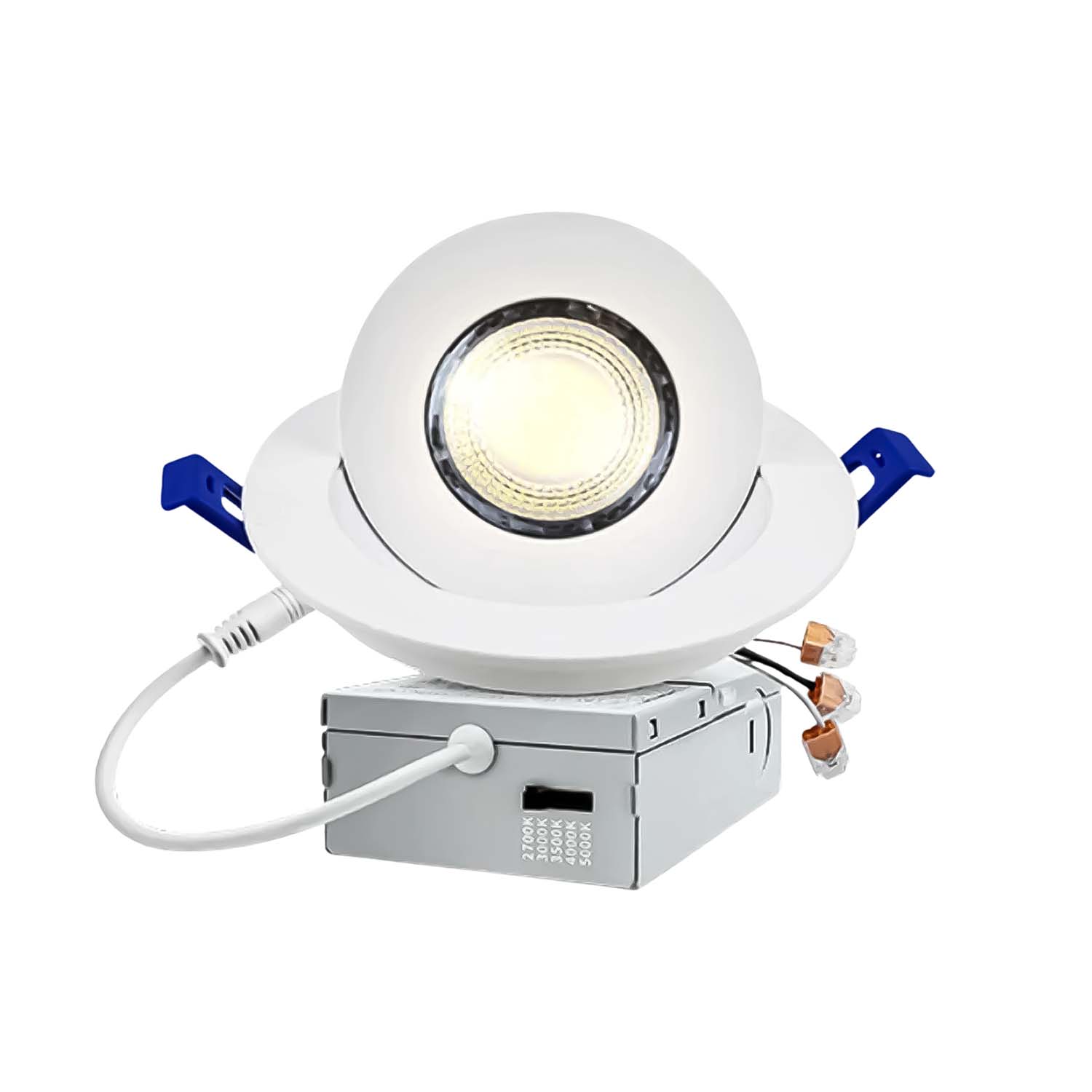 4 inch 10W Rotatable LED Gimbal Downlight, 900 Lumens, 5CCT Selectable, 0-10V Dimmable, ETL Certified