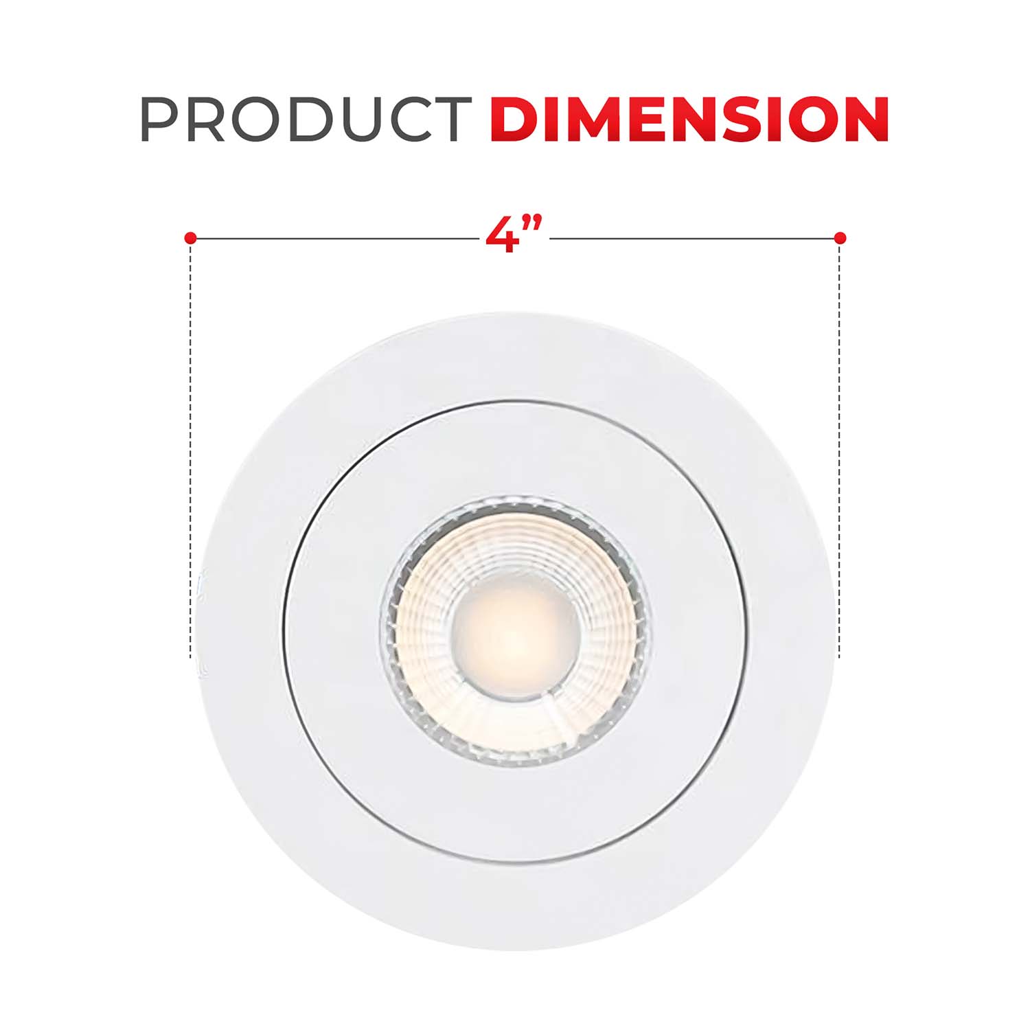 4 inch 10W Rotatable LED Gimbal Downlight, 900 Lumens, 5CCT Selectable, 0-10V Dimmable, ETL Certified