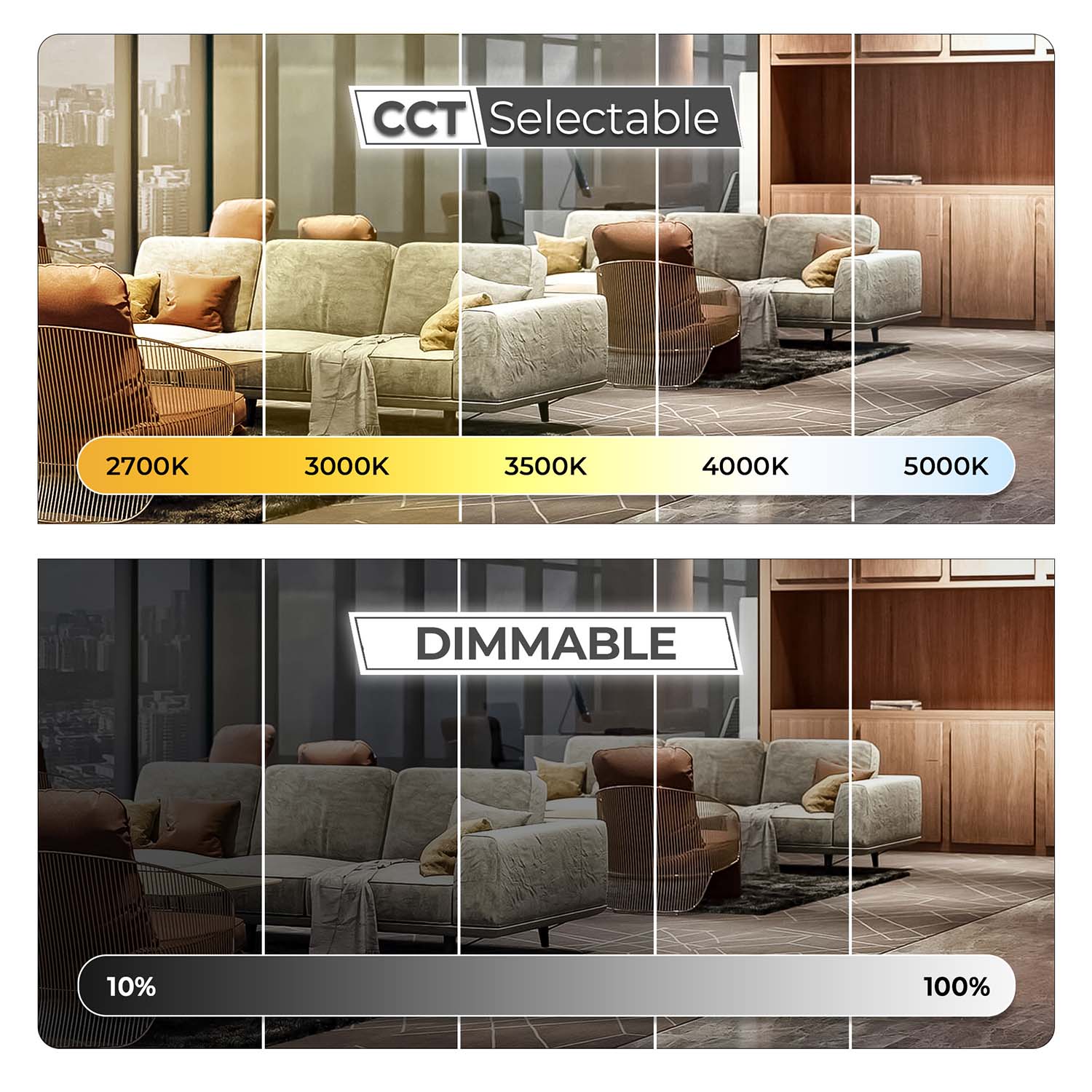 4 inch LED Slim Panel Downlight 5 CCT Selectable | 2ND4-S3-9W-5CCT