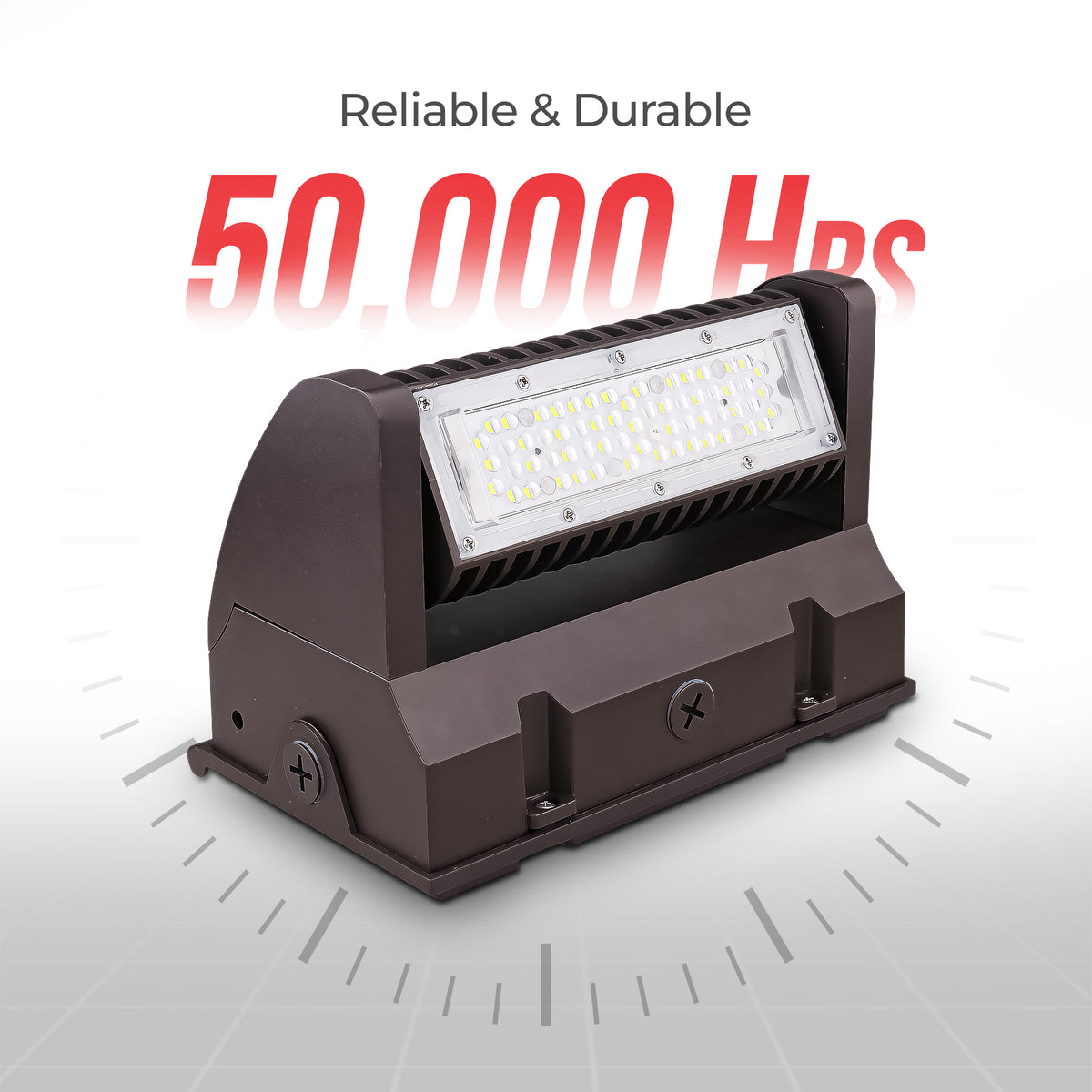 40W LED Rotatable Wall Pack Light Brown Housing AC 120-277V CCT 5000K | WPB-40W-120V-50K-V2