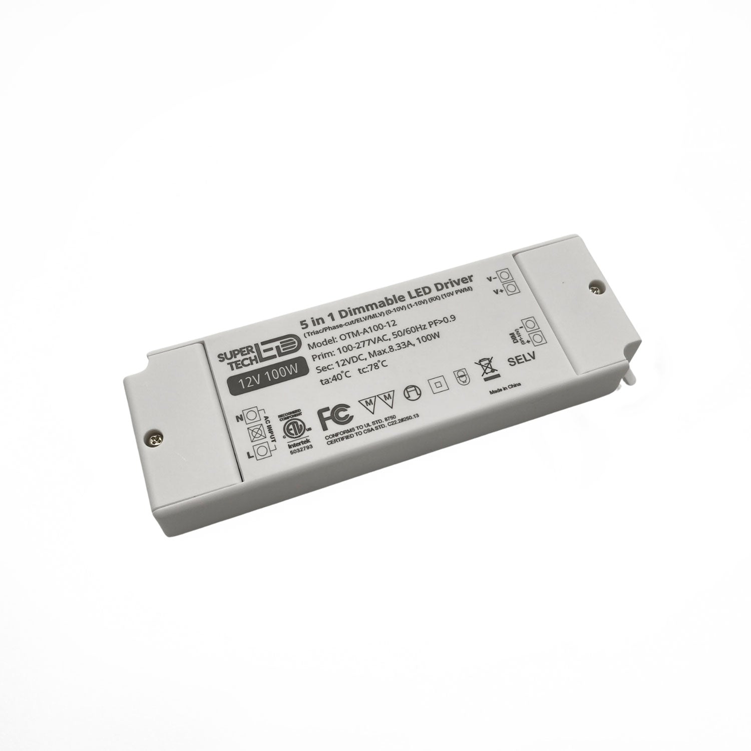 Super Tech LED driver on a white background