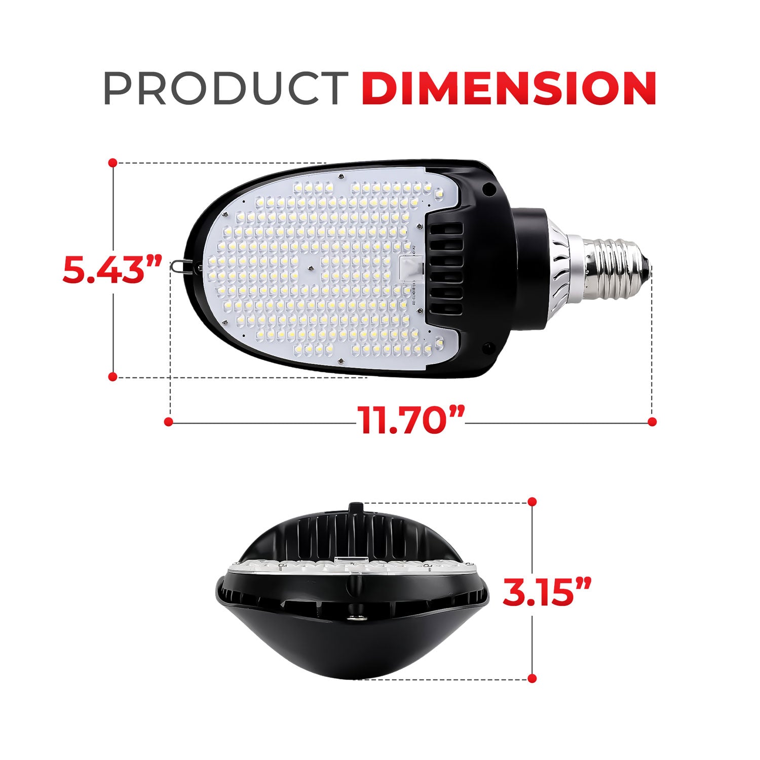 54W Retrofit Bulb - Single Sided - E26 Medium Base - 5700K - UL/DLC Approved