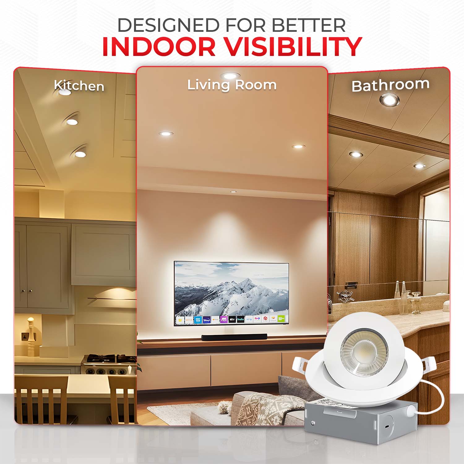 6 inch 5CCT Canless Gimbal Slim Downlight 12W 950 lumens