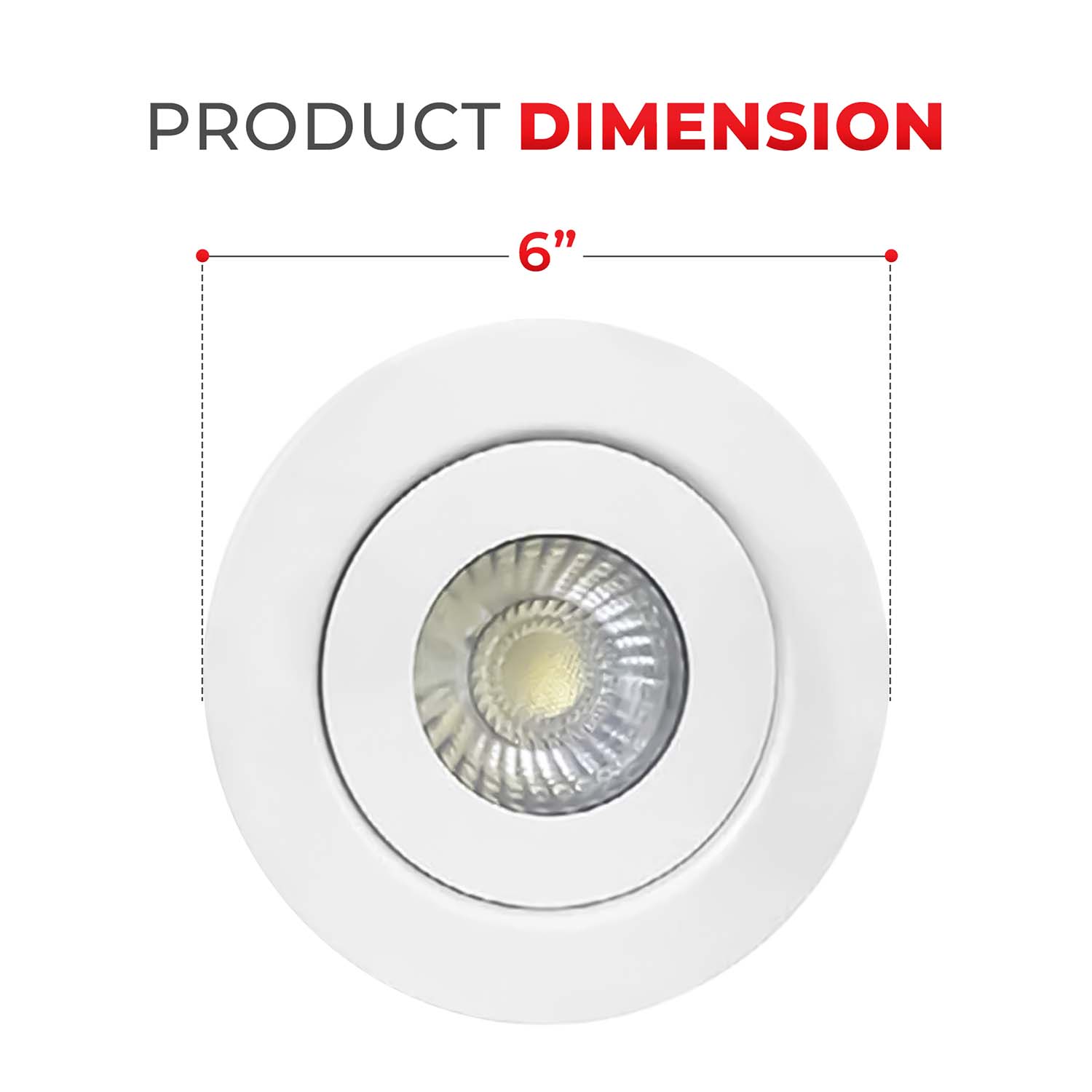 6 inch 5CCT Canless Gimbal Slim Downlight 12W 950 lumens
