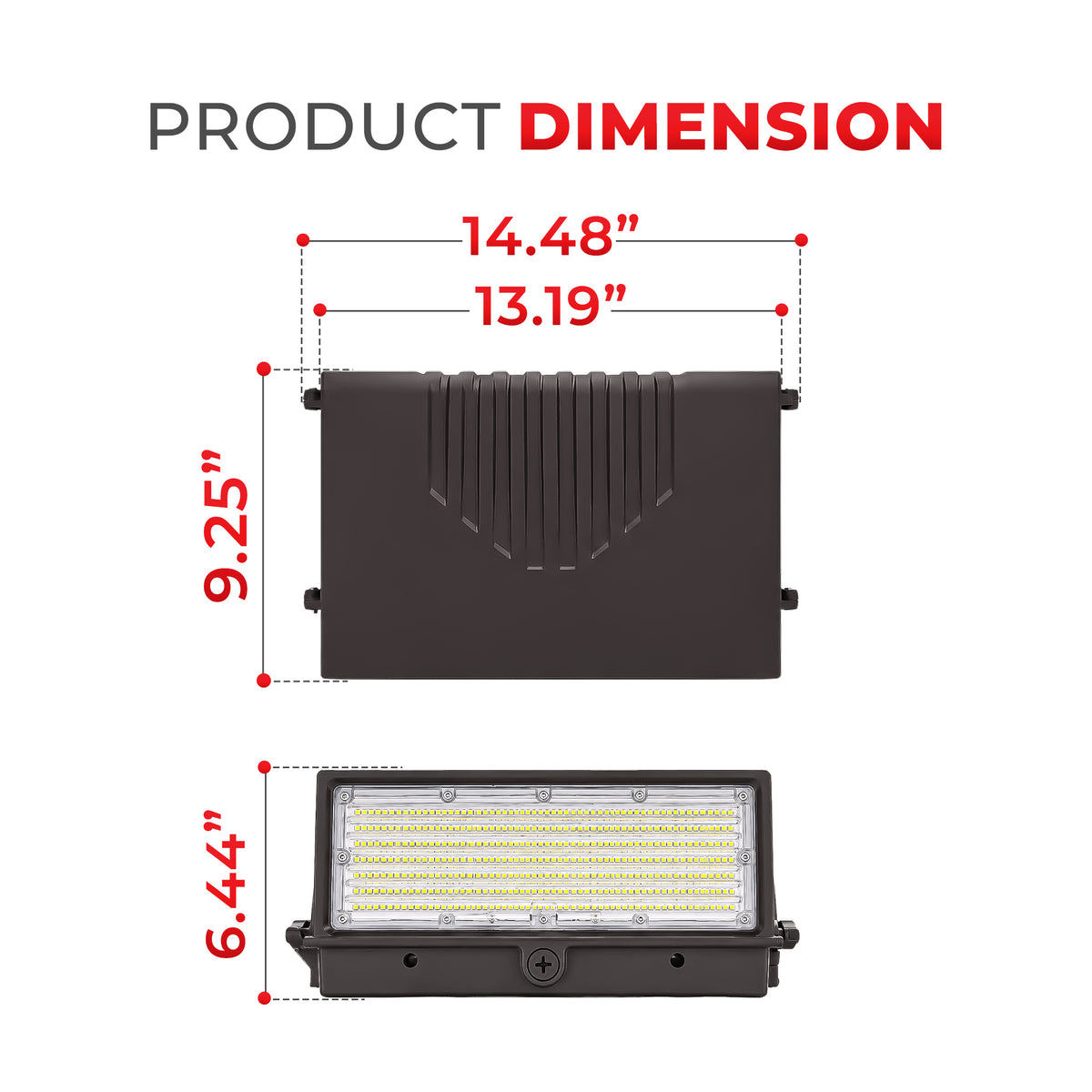 60/90/100/120W Wattage Selectable LED Full Cut Off Wall Pack Light- CCT 3000K/4000K/5000K Selectable | 3FWP-60/90/100/120W-XXK-U