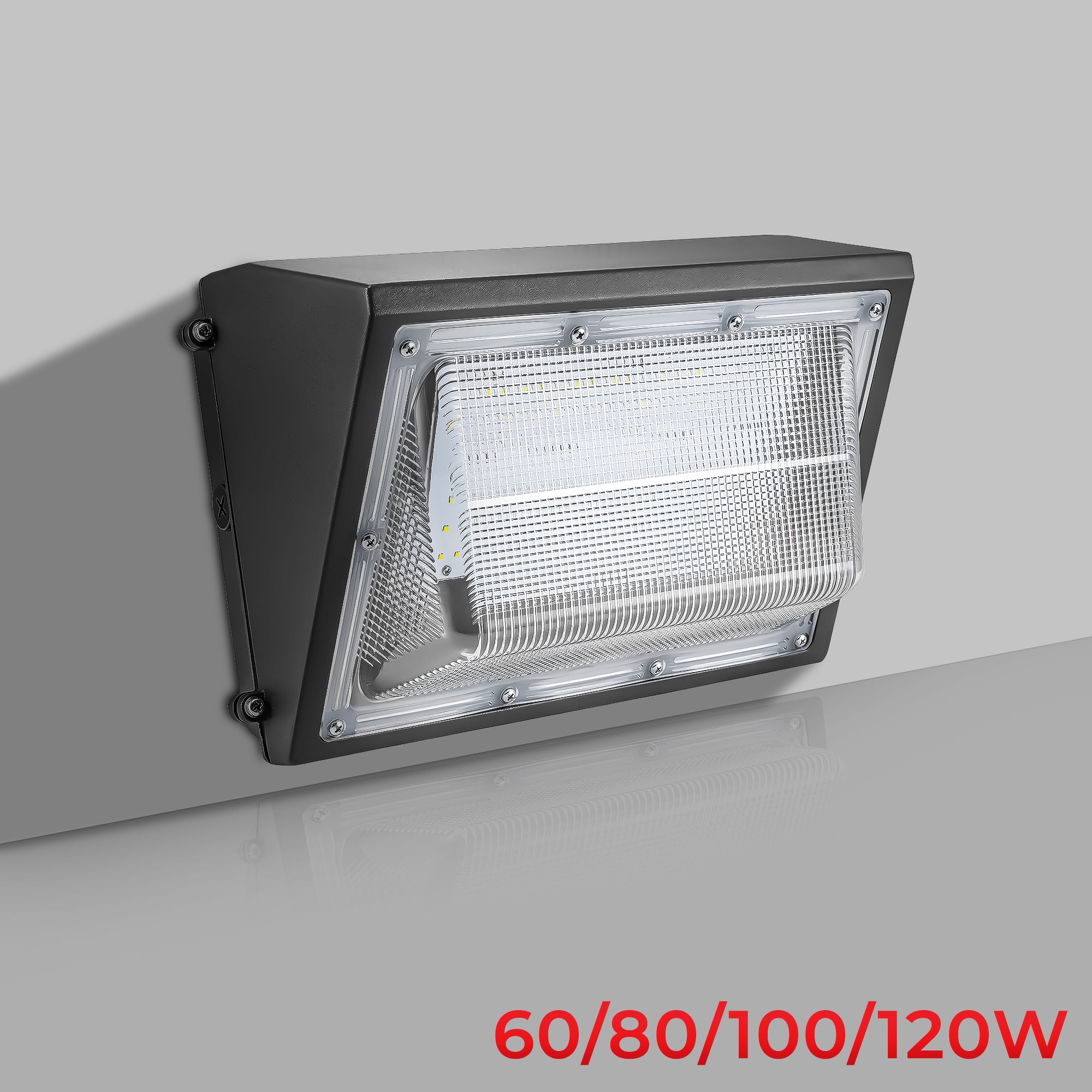 60/80/100/120W LED Wall Pack — Wattage & 3CCT Tunable, Built-In Photocell, 130 lm/W, DLC Premium, ETL Listed | WP60/80/100/120W-XXK