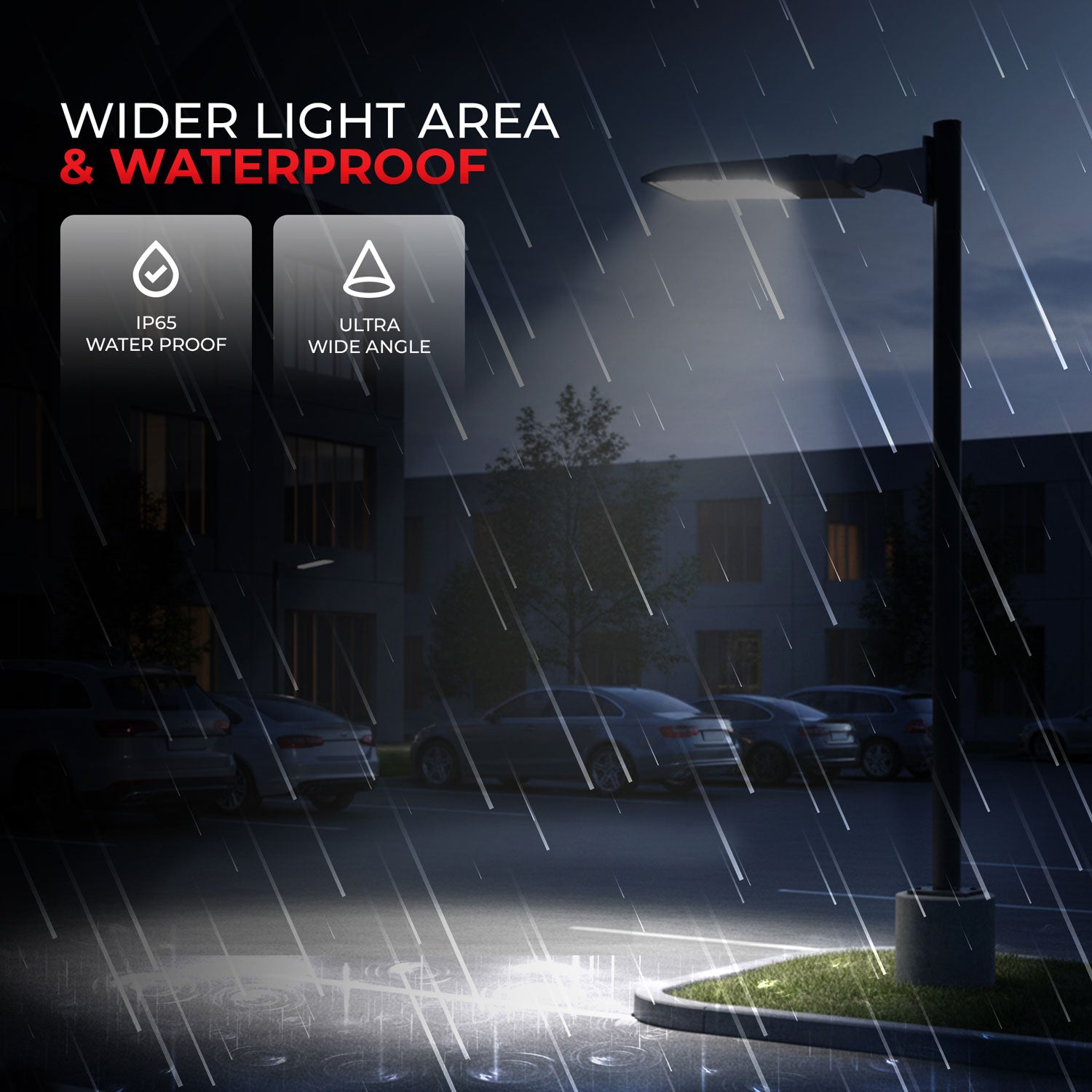 80W/100W/150W LED Shoebox Area Light 3CCT Selectable AC 100-277V | SBC12-150/100/80W-XXK