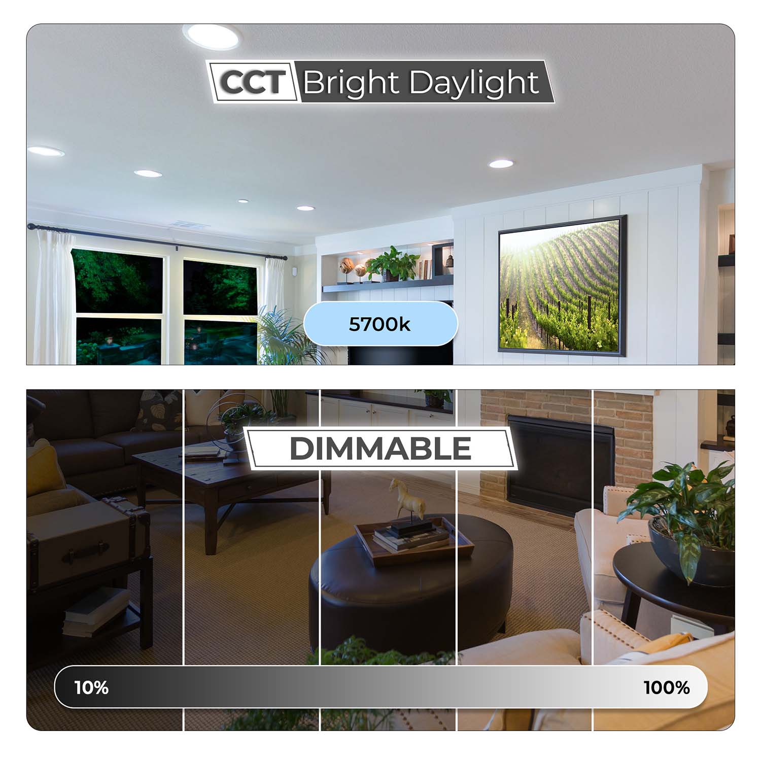 9 inch 18W LED Slim Panel Downlight - 1260 Lumens - 5700K - ETL Approved