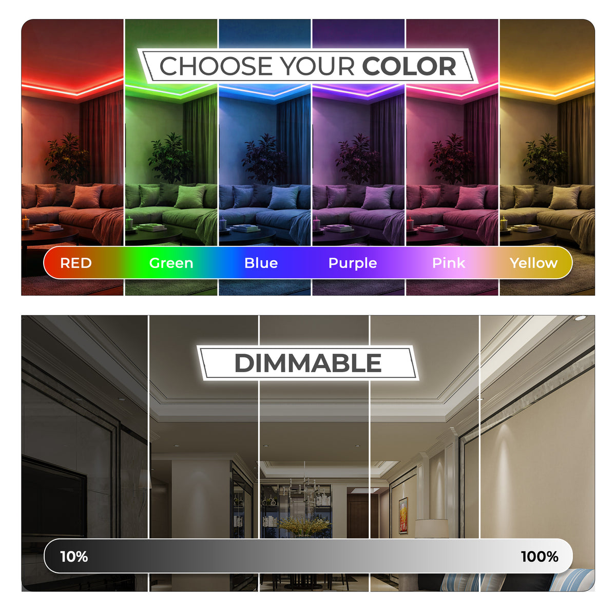 CL-Series Monochrome 24V DotFree COB LED Strip Light IP20 - UL Listed