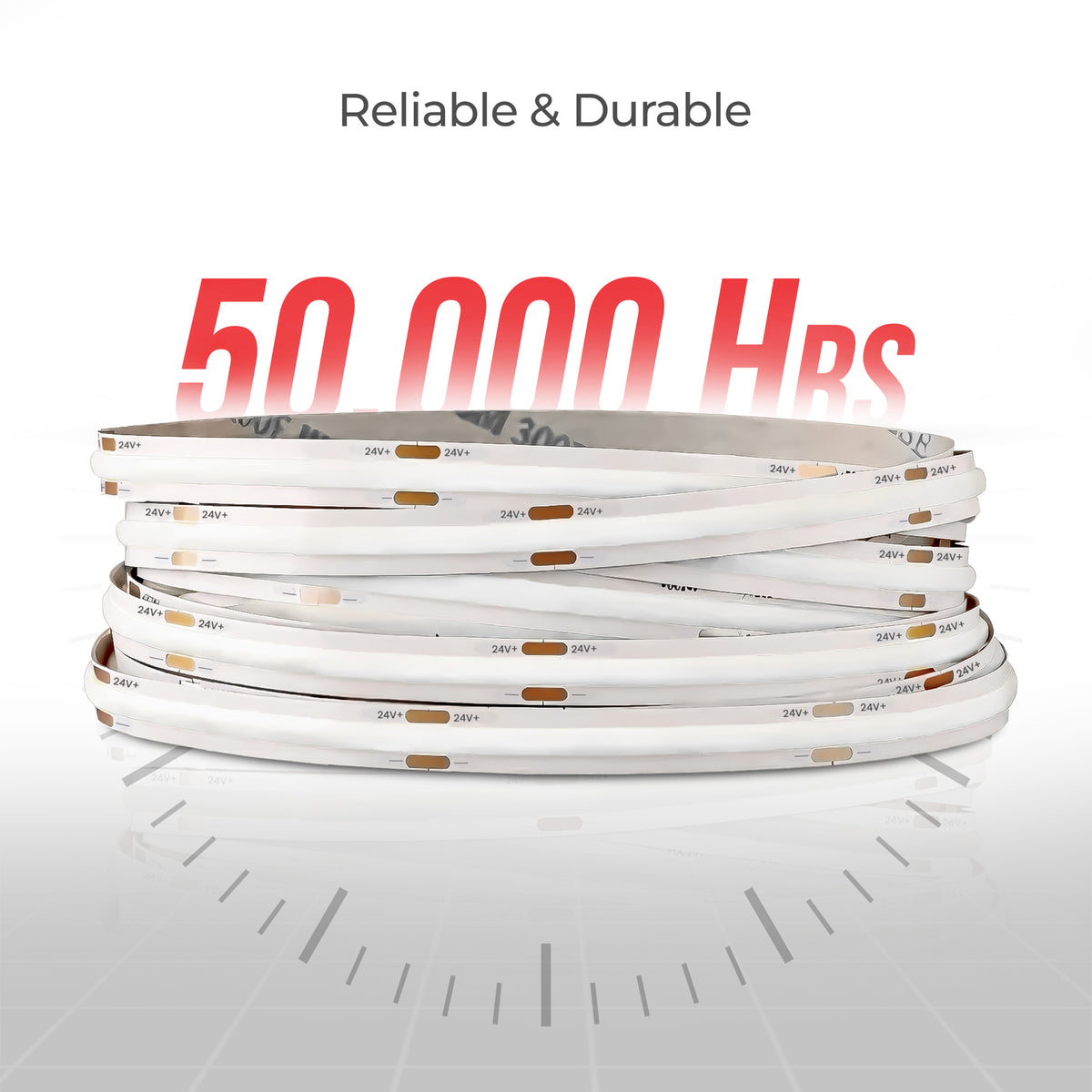 CL-Series Monochrome 24V DotFree COB LED Strip Light IP20 - UL Listed