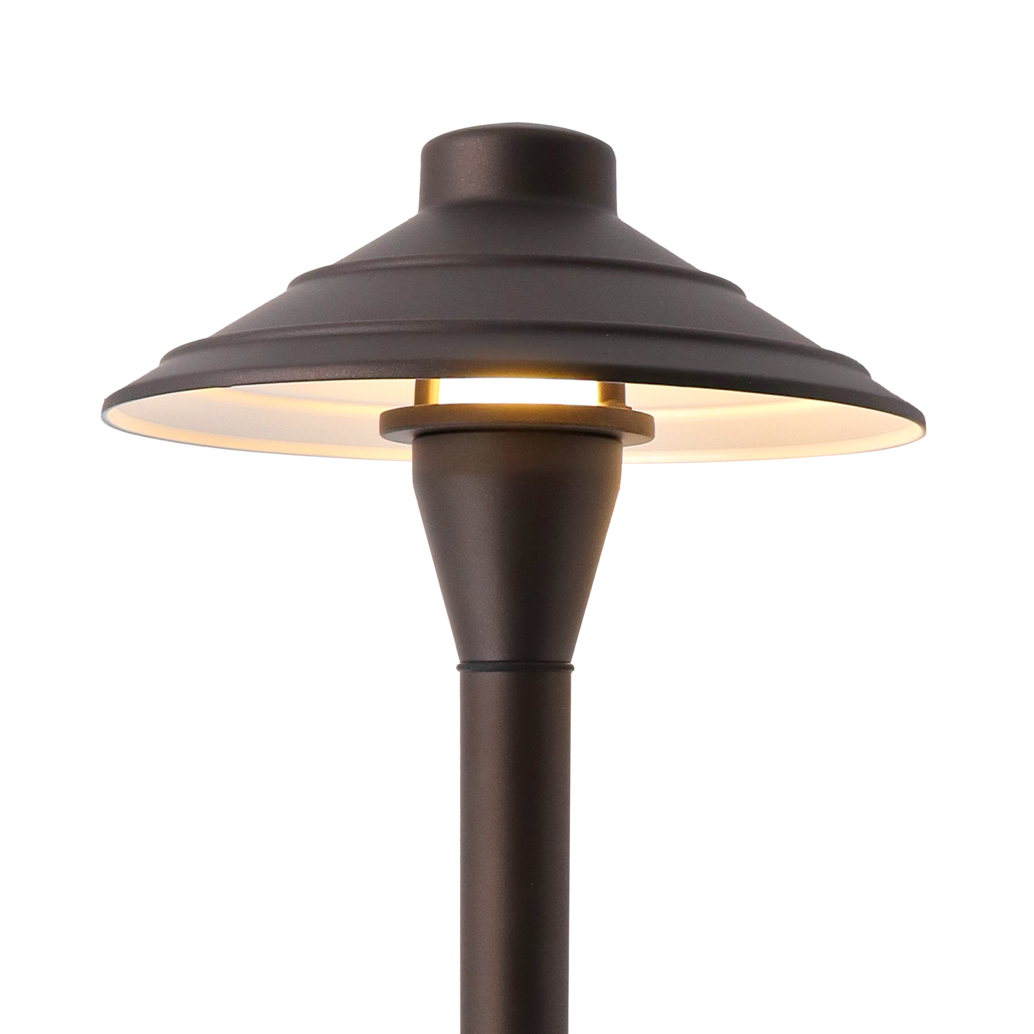 Bronze outdoor lamp with a white background