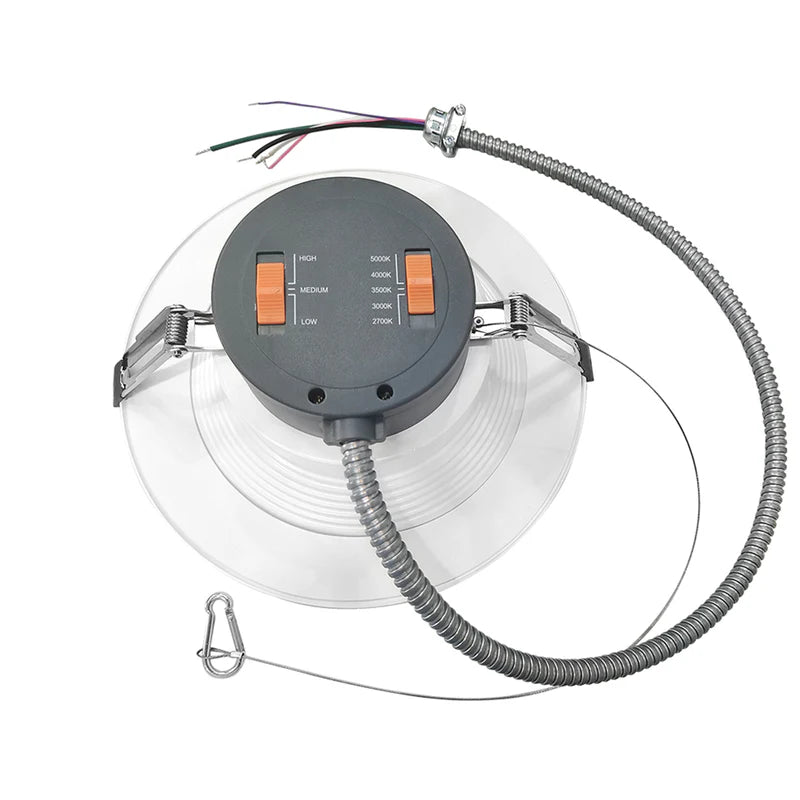 4" LED Commercial Downlight | 3-Wattage & 5CCT Selectable | 1200lm Max | CRI 90+ | 0–10V Dimming | ETL & DLC Listed – LS-4CMCT12LR05