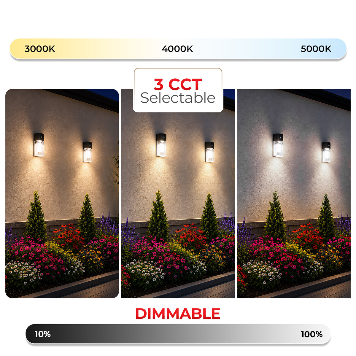 26W Mini Wall Pack Light with Built-In Photocell CCT 5000K | WP-26W-120V-50K-P
