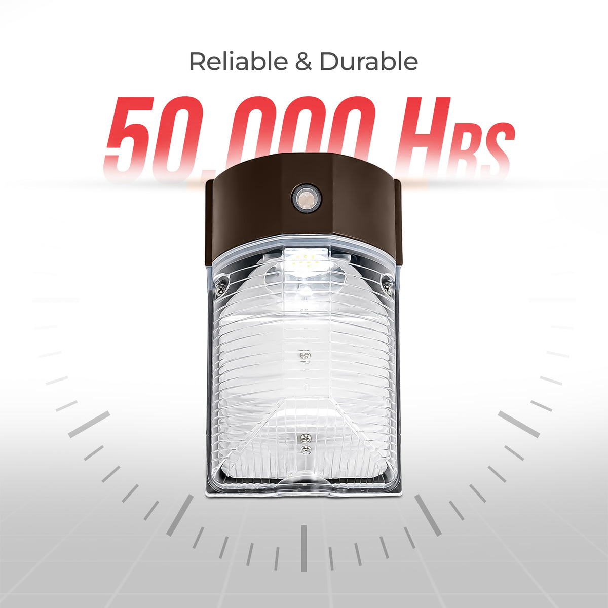 26W Mini Wall Pack Light with Built-In Photocell CCT 5000K | WP-26W-120V-50K-P