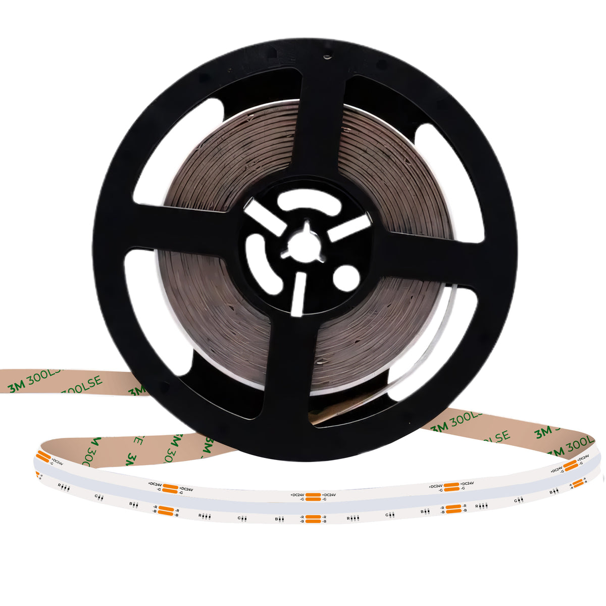 RGB Color Changing 24V DotFree COB LED Strip Light - IP20 - UL Listed