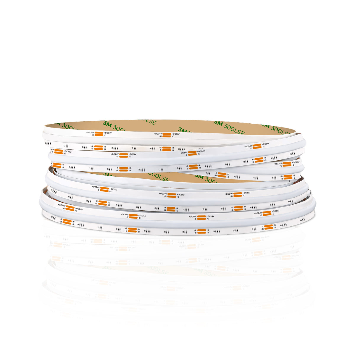 RGB Color Changing 24V DotFree COB LED Strip Light - IP20 - UL Listed