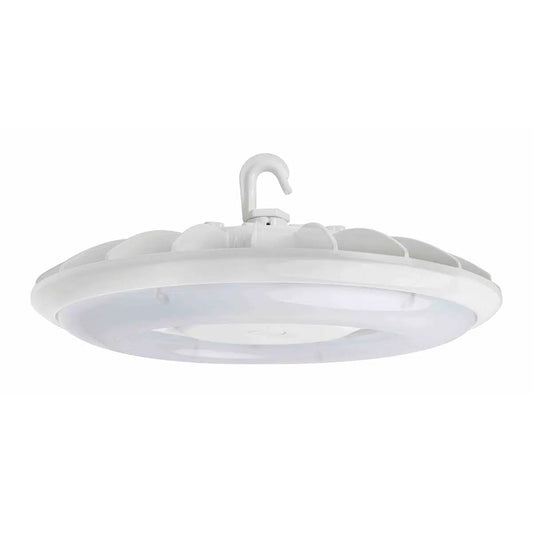 180W UFO High Bay Light Frosted Lens 5000K White Body Hook and Surface Mount Included
