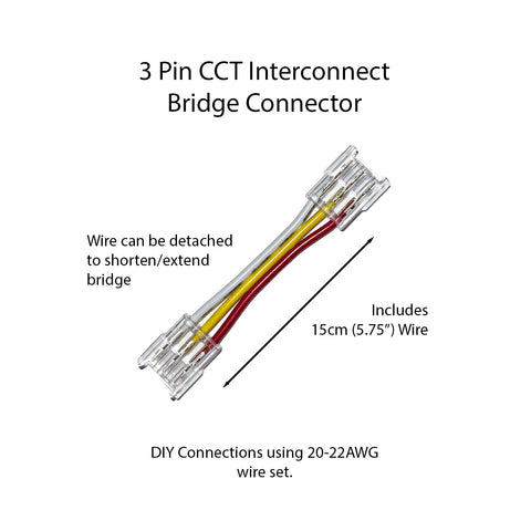 Interconnect Jumper - 3 Pin CCT Solderless Connectors for 10mm CCT Lights