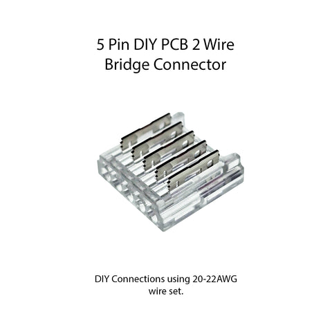 DIY PCB to Wire - 5 Pin RGBW Solderless Connectors for 12mm RGBW Lights