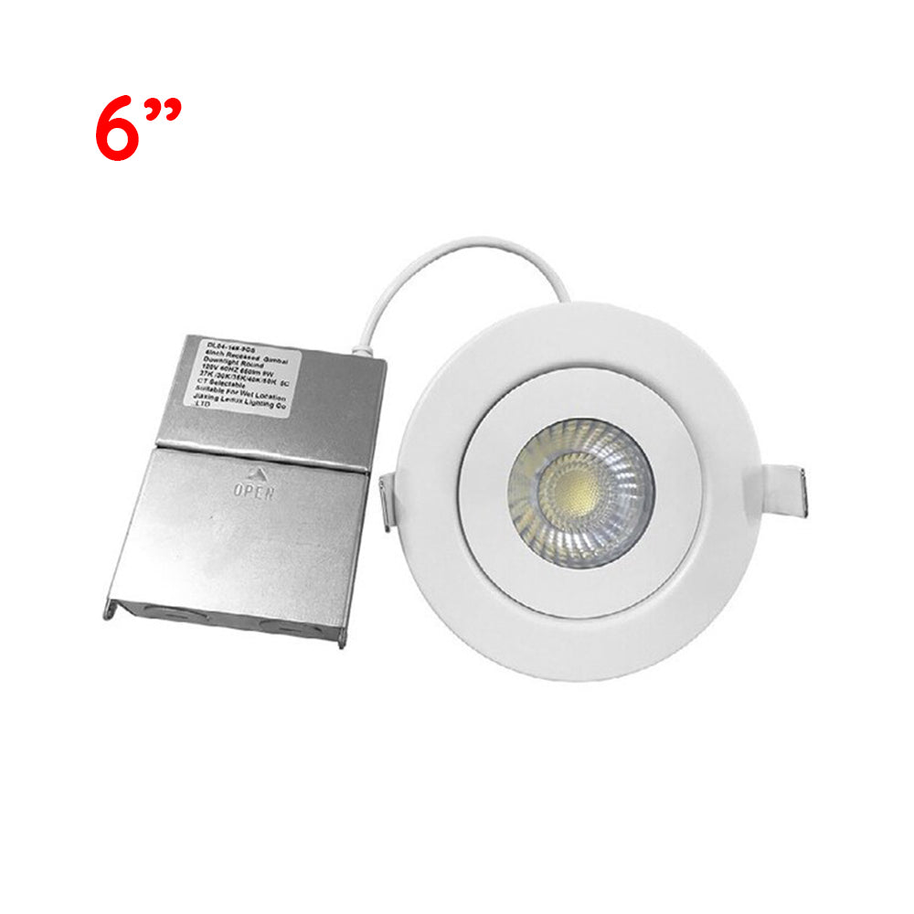 6 inch 5CCT Canless Gimbal Slim Downlight 12W 950 lumens