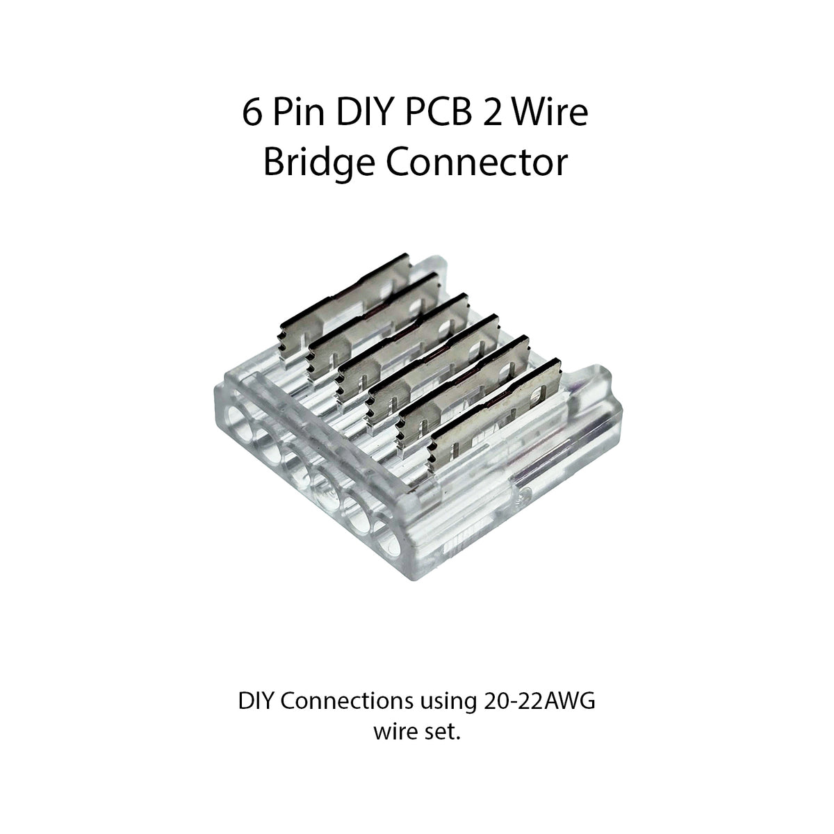 DIY PCB to Wire - 6 Pin RGBCCT Solderless Connectors for 12mm RGB+CCT Lights