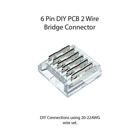 DIY PCB to Wire - 6 Pin RGBCCT Solderless Connectors for 12mm RGB+CCT Lights