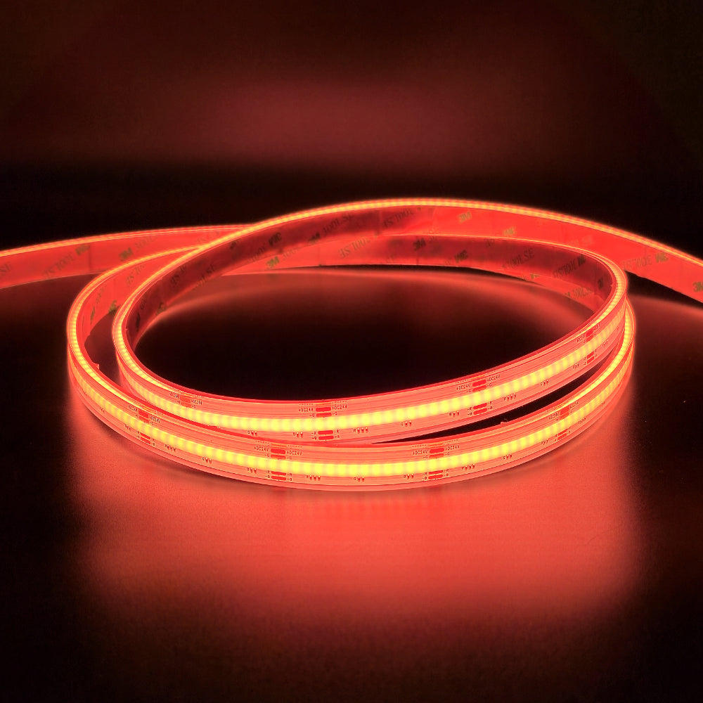 Waterproof RGB Color Changing 24V DotFree COB LED Strip Light - IP68 - UL Listed