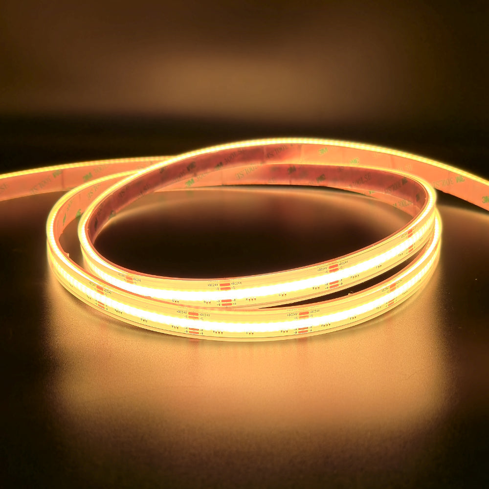 Waterproof RGB Color Changing 24V DotFree COB LED Strip Light - IP68 - UL Listed