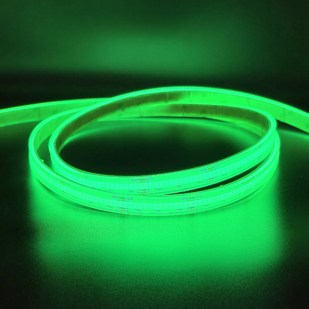 Waterproof RGB Color Changing 24V DotFree COB LED Strip Light - IP68 - UL Listed