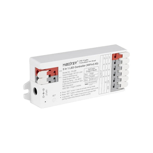 MiBoxer 3 in 1 LED Strip Controller (WiFi+2.4G) - E3-WR - Tuya Smart App - Google & Alexa