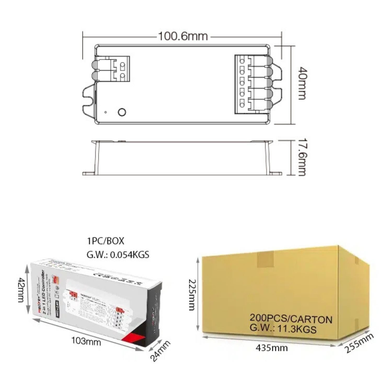 MiBoxer 3 in 1 LED Strip Controller (WiFi+2.4G) - E3-WR - Tuya Smart App - Google & Alexa