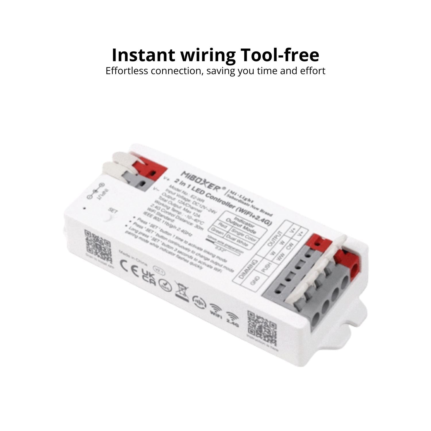 MiBoxer 3 in 1 LED Strip Controller (WiFi+2.4G) - E3-WR - Tuya Smart App - Google & Alexa