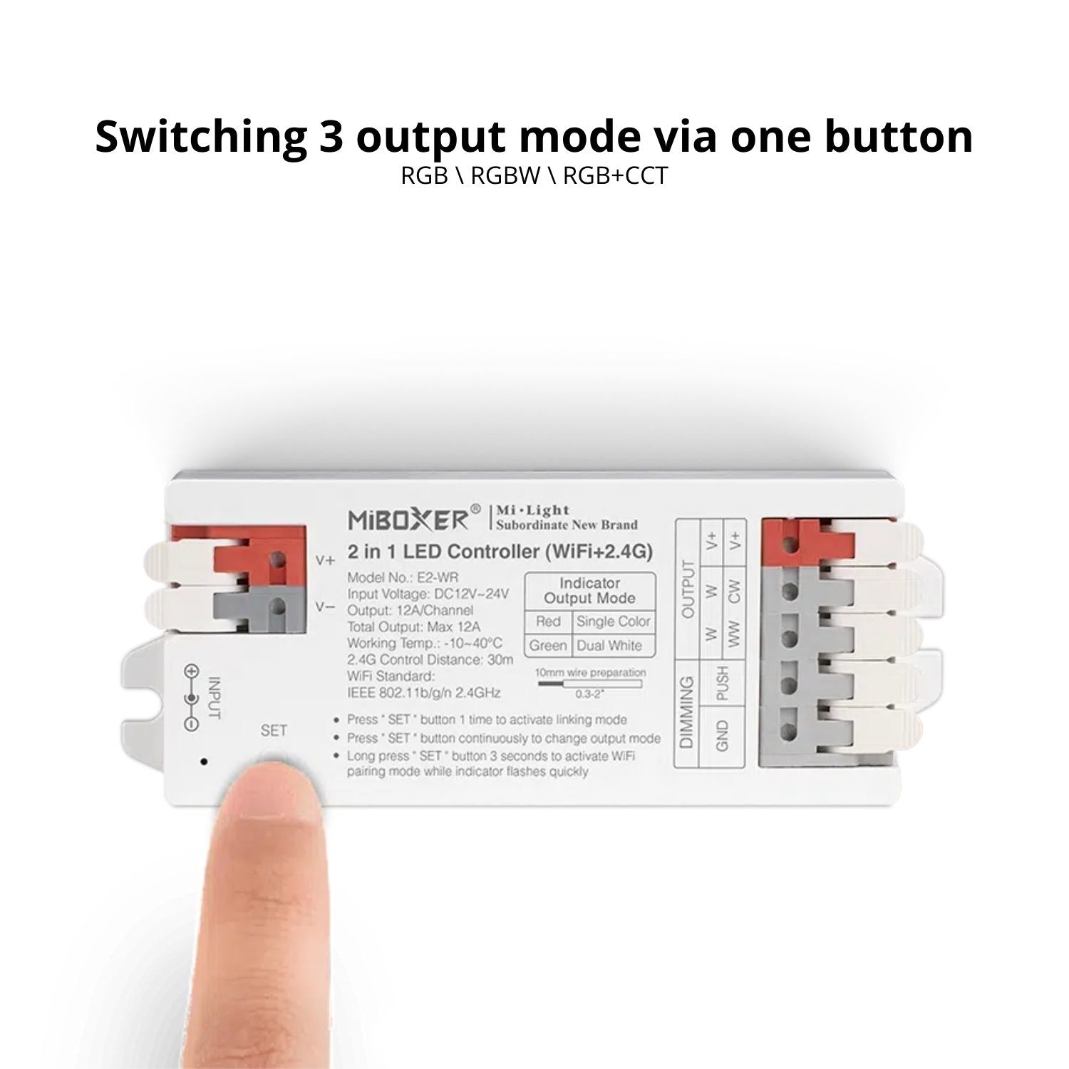 MiBoxer 3 in 1 LED Strip Controller (WiFi+2.4G) - E3-WR - Tuya Smart App - Google & Alexa