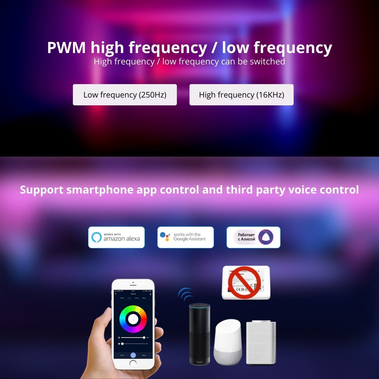 MiBoxer 3 in 1 LED Strip Controller (WiFi+2.4G) - E3-WR - Tuya Smart App - Google & Alexa