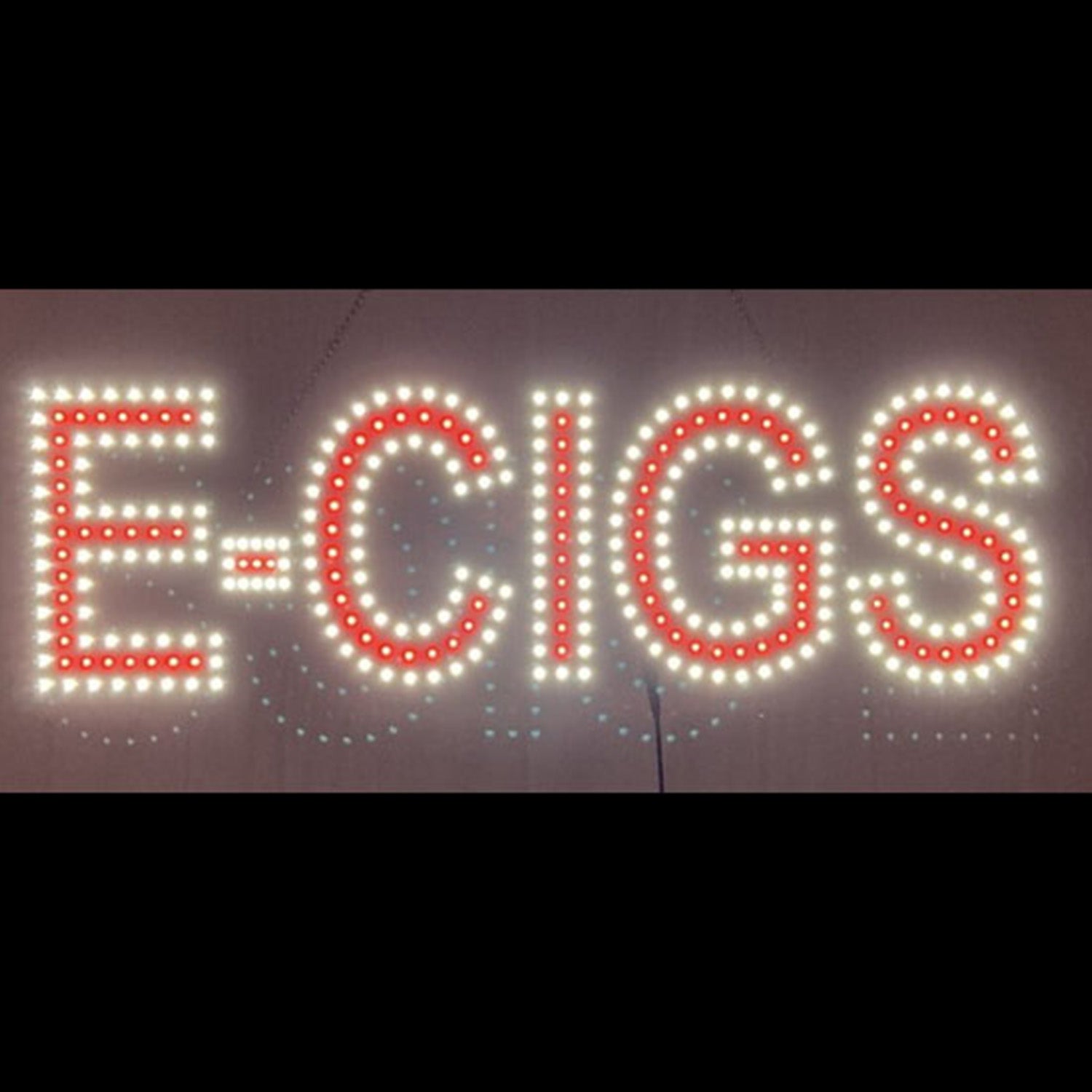 LED E-Cigs Sign - 9"x30" - Cool White/Red