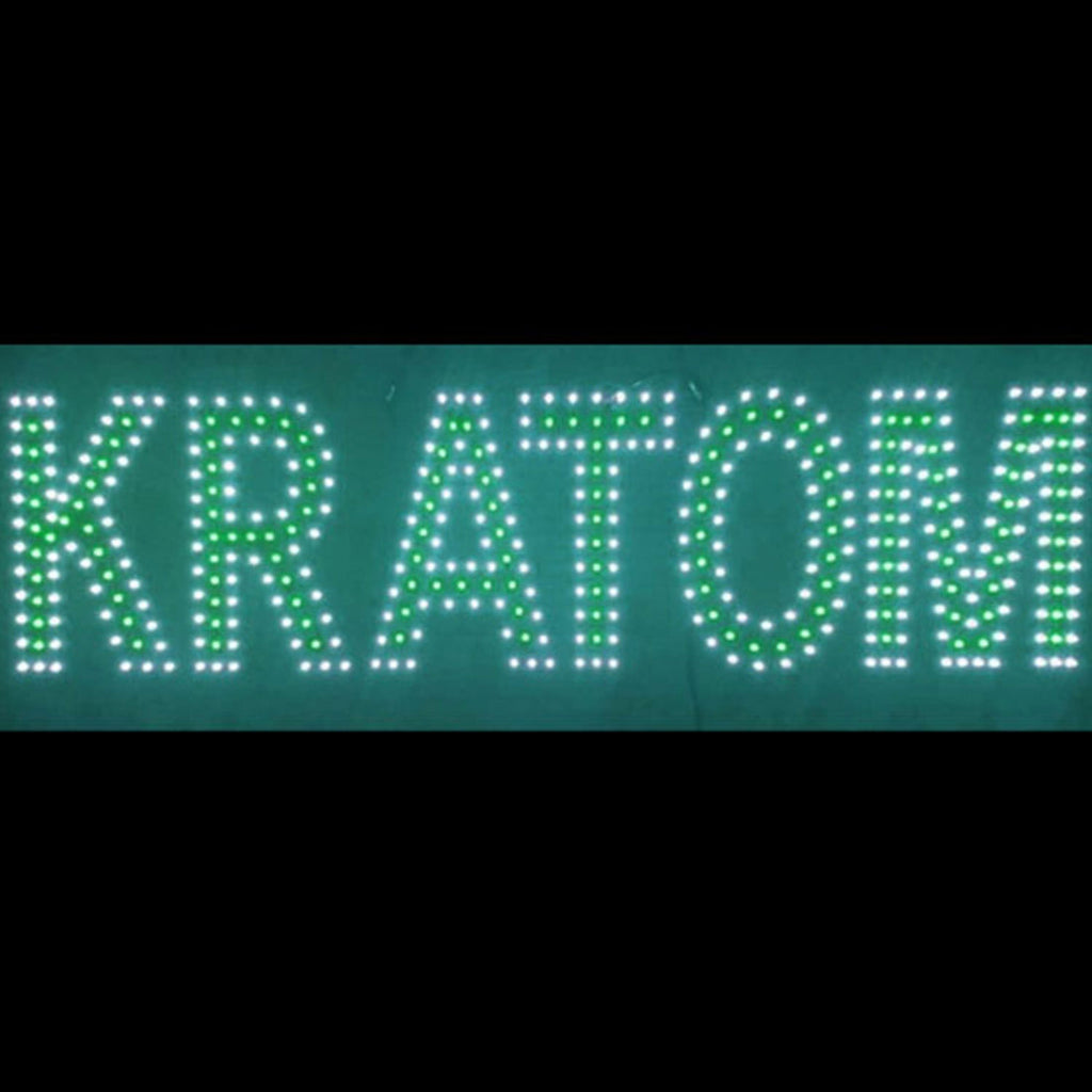 Best 8x30 White & Green LED Kratom Sign | Super Tech Lights