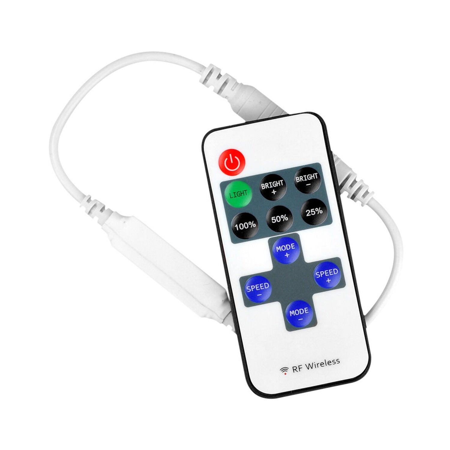 Single Color 5V-24V LED Controller - IR Remote - DC Connectors