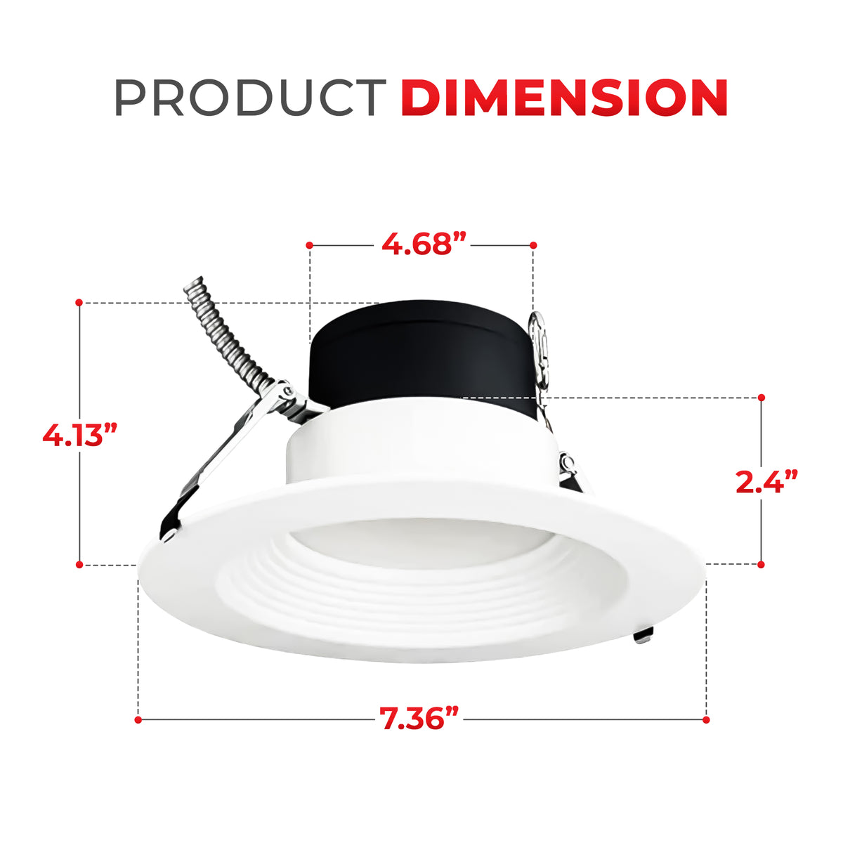 6" Commercial Downlight - 12/17/22W - 5CCT - Baffle Trim - ETL & ES Certified