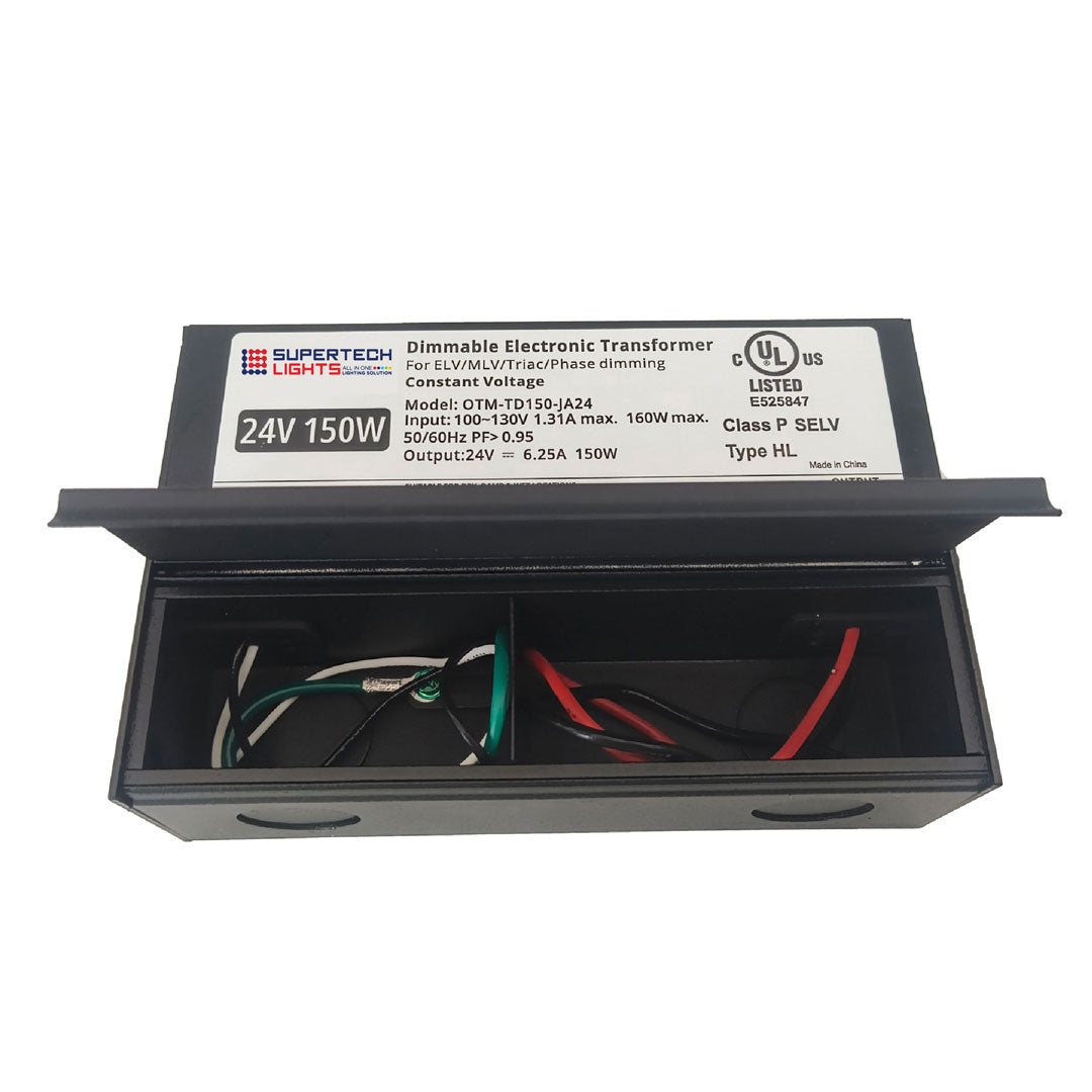 150W 24V Dimmable Electronic Transformer – Triac/ELV/MLV – UL Listed | 120V AC OTM-TD150-JA24