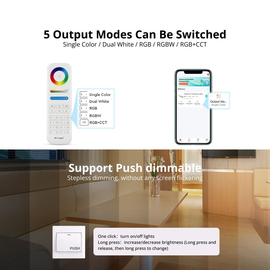 WP5-P150V24 150W 5 in 1 Dimming LED Driver (WiFi+2.4G)
