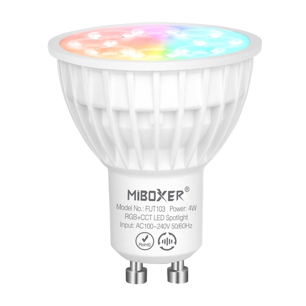 FUT103 4W GU10 RGB+CCT LED Spotlight – 2.4GHz RF Control, Adjustable Brightness & Color Temp, 320LM Output