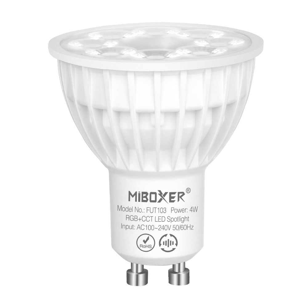 FUT103 4W GU10 RGB+CCT LED Spotlight – 2.4GHz RF Control, Adjustable Brightness & Color Temp, 320LM Output
