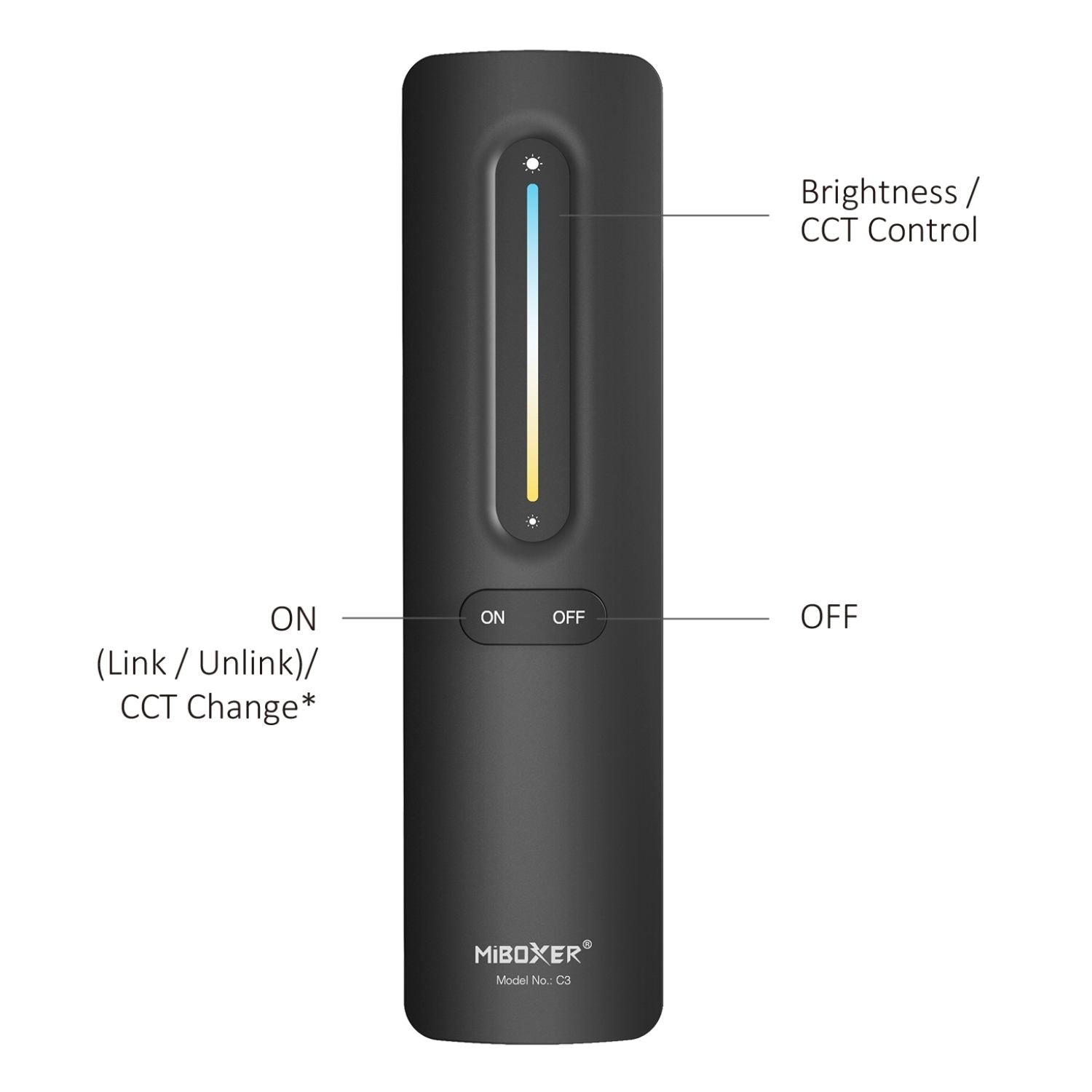 C3 Color Temperature Remote - 2.4GHz Wireless - 30m Range | MiBoxer/Mi-Light Compatible