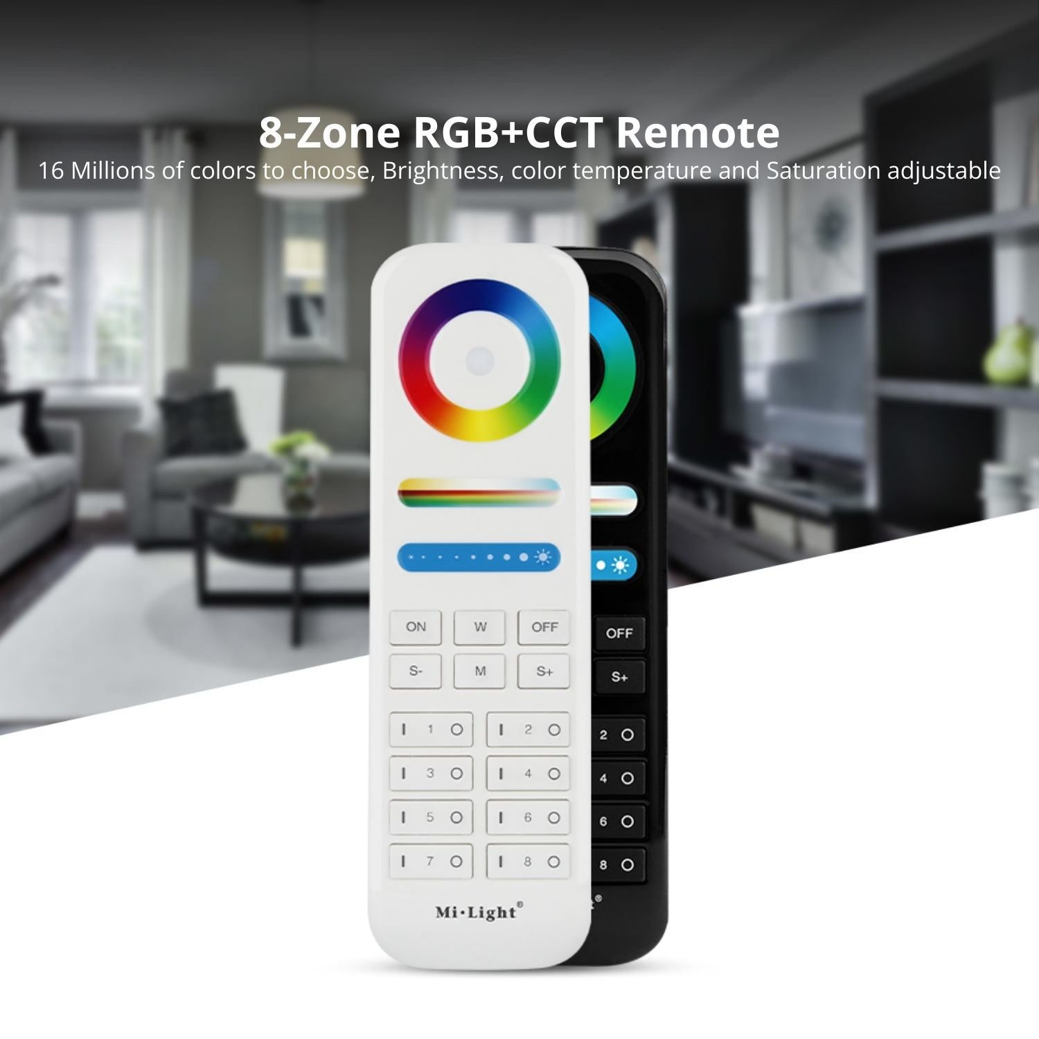 MiBoxer FUT089-B 8-Zone RGB+CCT Full Touch Remote - 2.4G RF