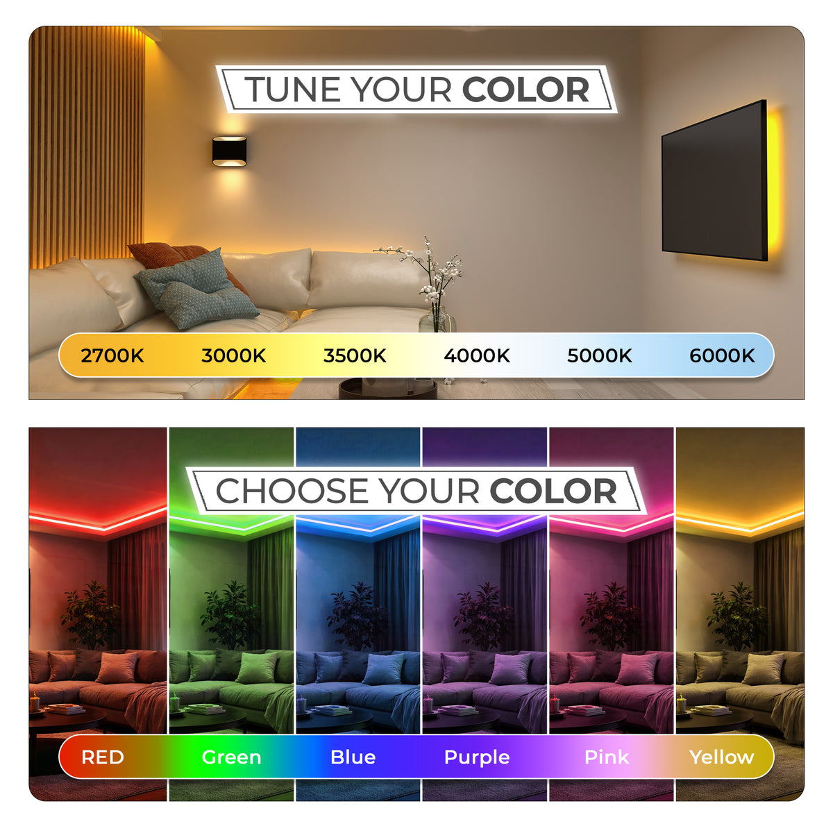 Full Spectrum 24V RGB+CCT DotFree COB Light IP20 - UL Listed