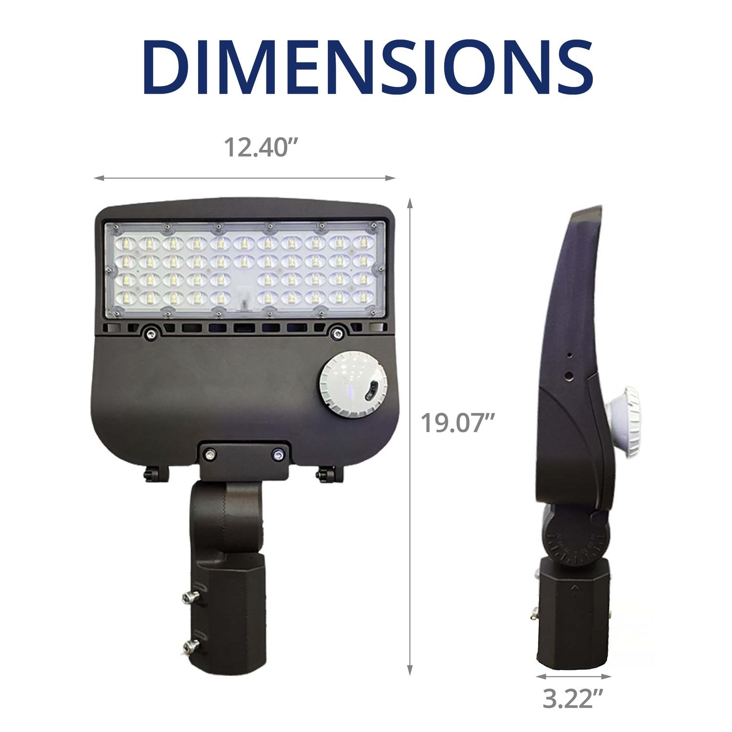 150W Shoebox Street Light with Motion Sensor, SOSEN Driver, Bronze Body, Slip Fitter Mount, 5000K, UL Listed