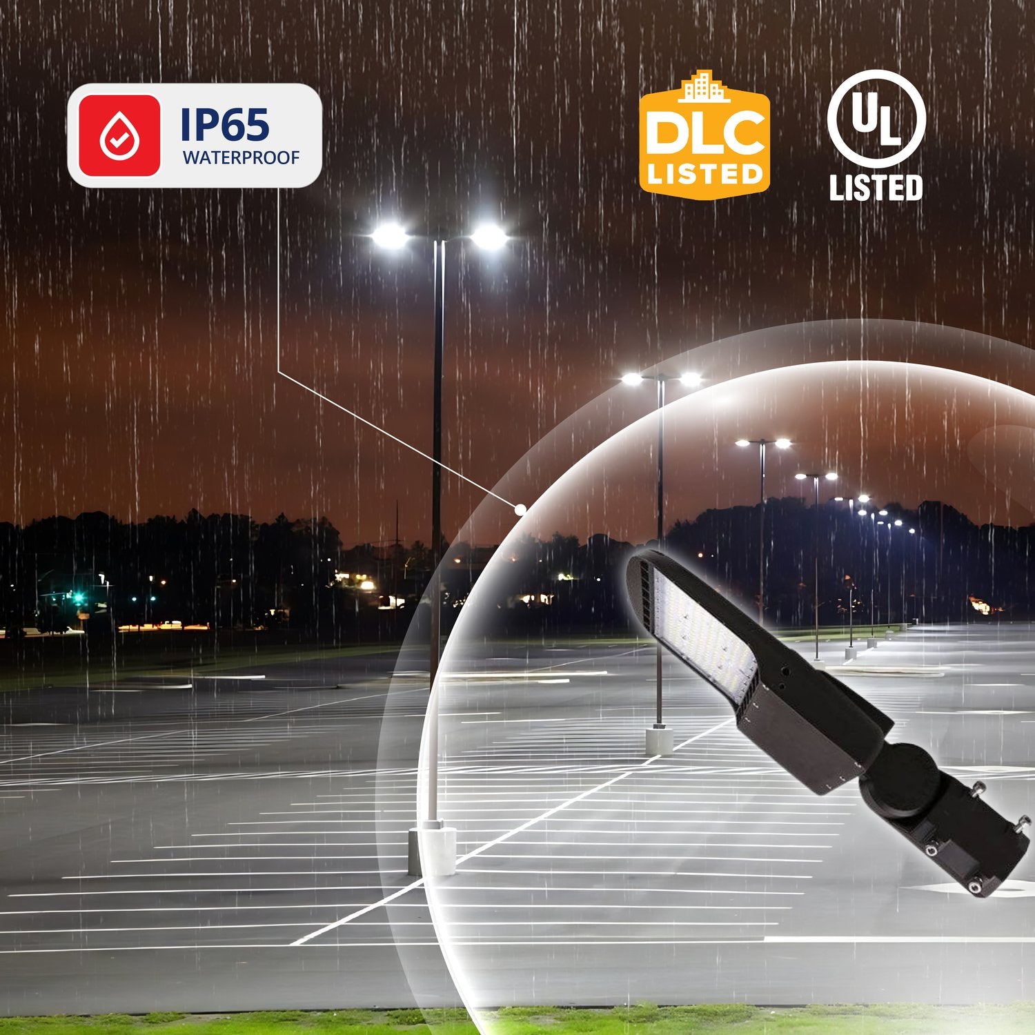 150W Shoebox Area Light for Parking Lot - 5700K UL DLC Listed