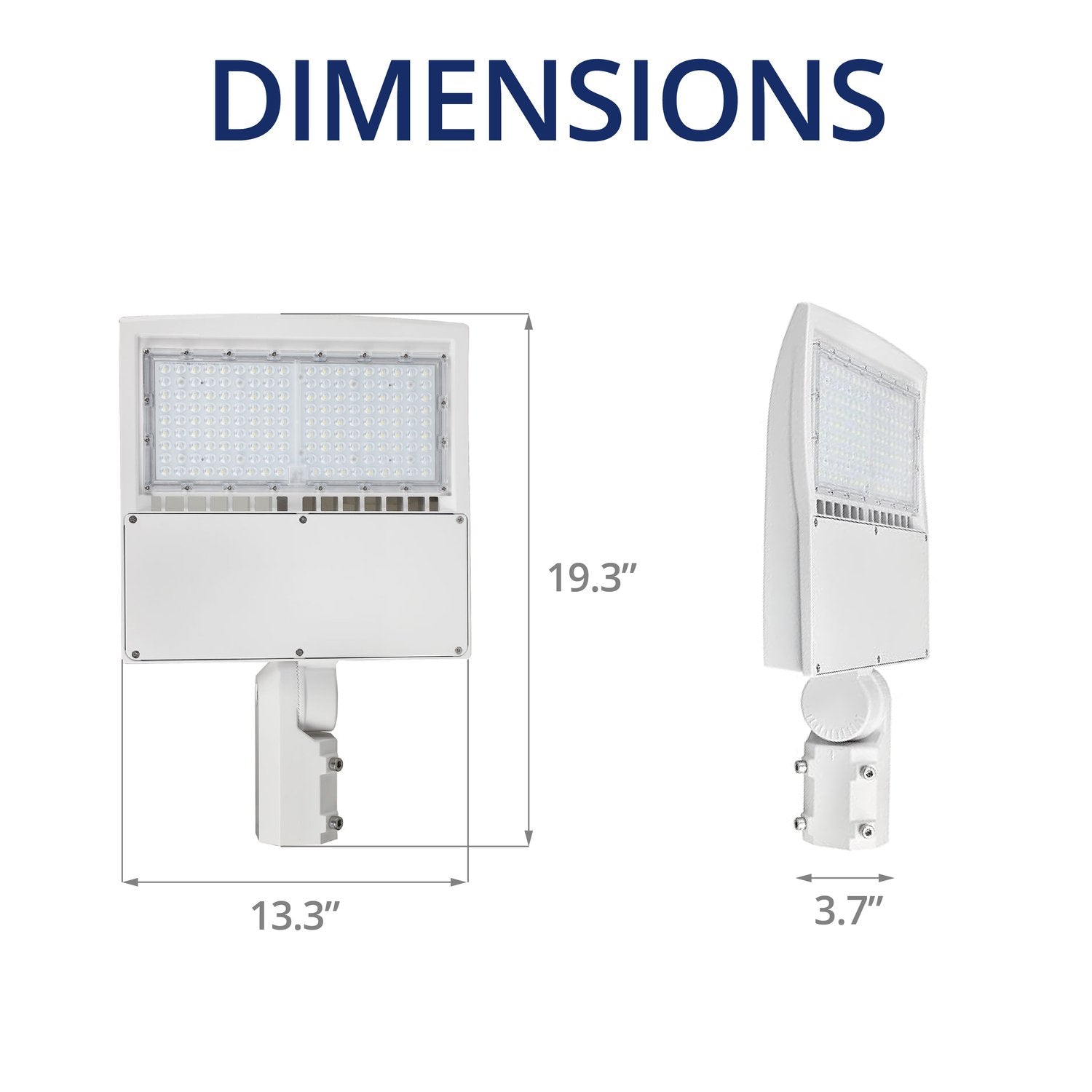150W White Shoebox Area Light for Parking Lot - 5700K UL DLC Listed